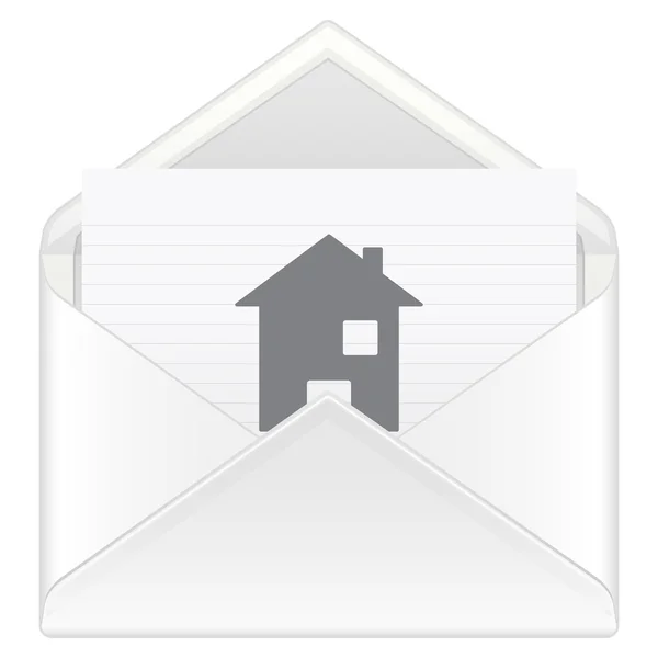エンベロープ メールの家 — ストックベクタ