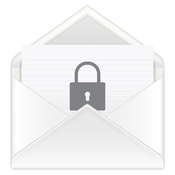 Envelope mail padlock — Stock Vector
