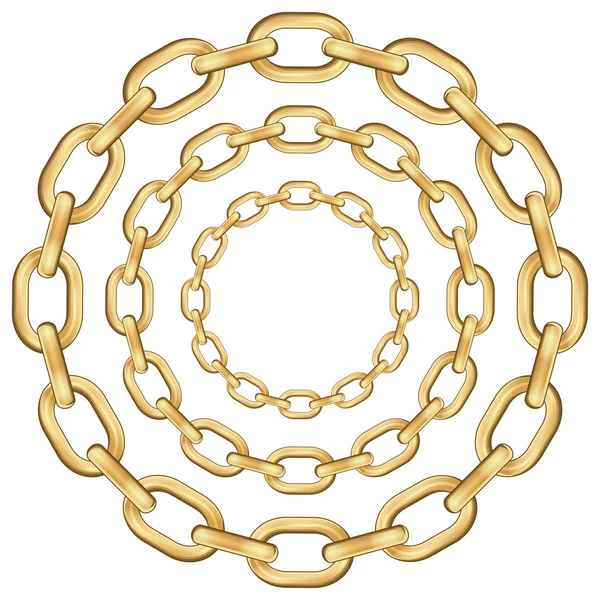 Цепочка золотых кругов — стоковый вектор