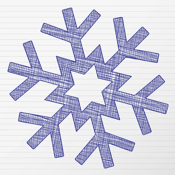 Drawing snowflake 2 — Stock Vector