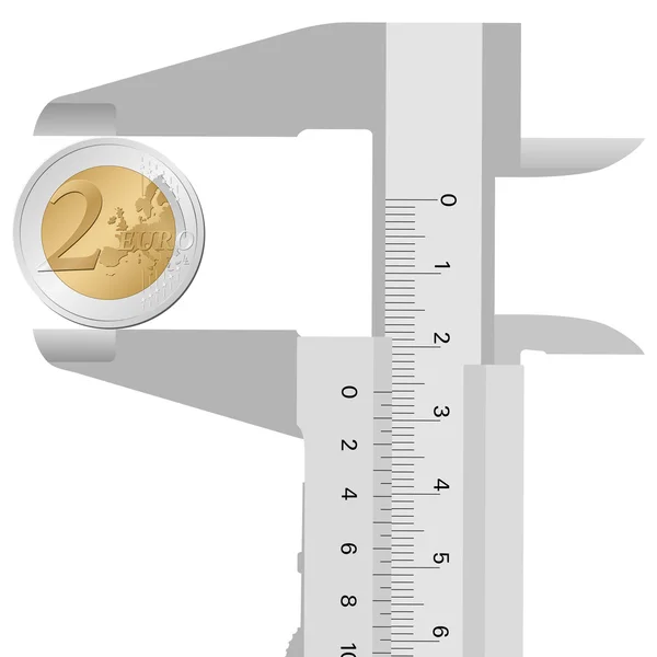 Gros plan étrier et 2 euro — Image vectorielle