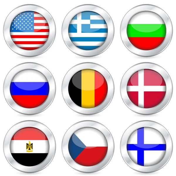 Conjunto de botones de bandera nacional — Vector de stock
