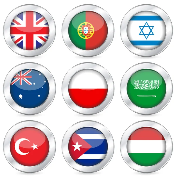 Conjunto de botones de bandera nacional 4 — Vector de stock