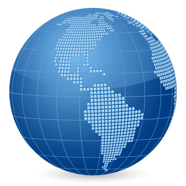 Világ globe négyzetek — Stock Vector