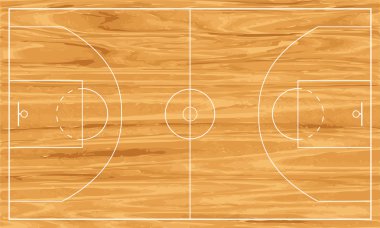 Wooden basketball court clipart