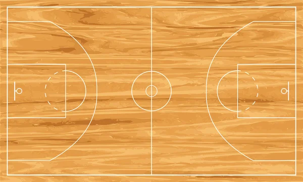 Wooden basketball court — Stock Vector