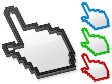 3d hand computer cursor clipart