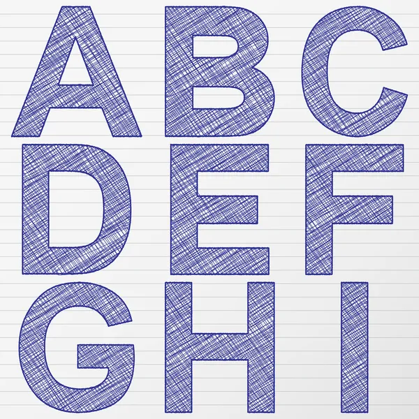 Чертежная буква A-I — стоковый вектор