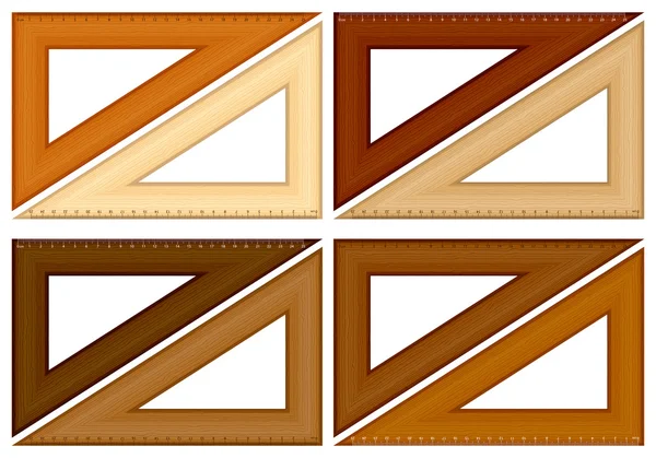 木製三角定規 — ストックベクタ