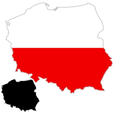 Poland map flag clipart