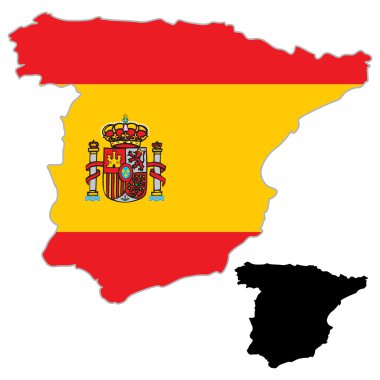 Spain map flag clipart