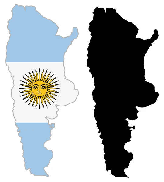 Mapa flagą Argentyny — Wektor stockowy