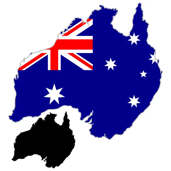 オーストラリア マップ フラグ — ストックベクタ