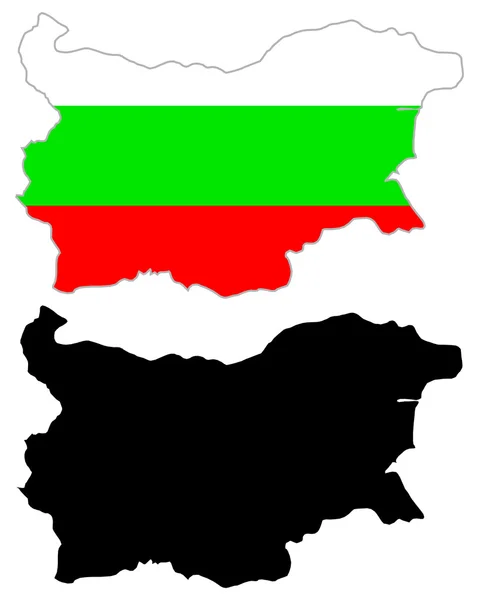Bulgaria mapa bandera — Vector de stock