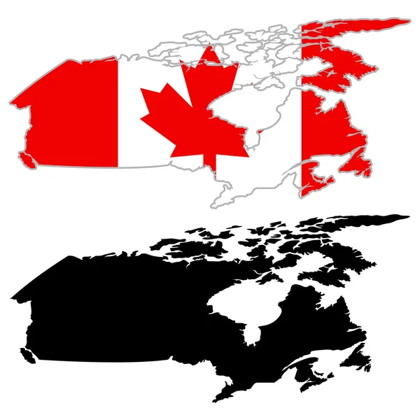 Canada map flag — Stock Vector