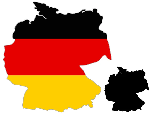 Alemanha mapa bandeira — Vetor de Stock
