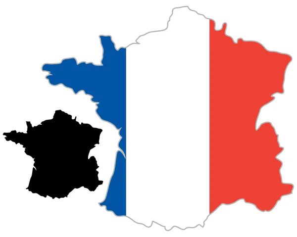 Bandera del mapa de Francia — Vector de stock