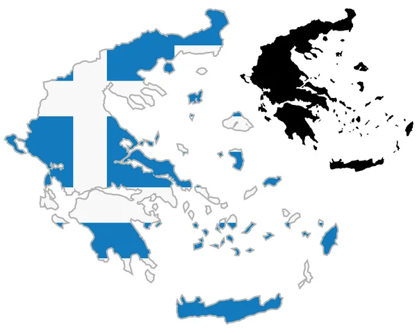 Ελλάδα χάρτη σημαία — Διανυσματικό Αρχείο