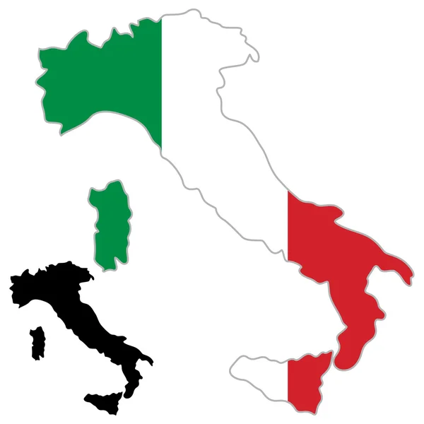Italia mapa bandera — Vector de stock