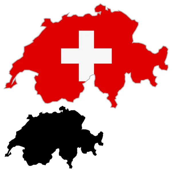 stock vector Switzerland map flag