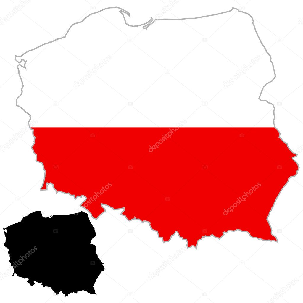 Poland map flag