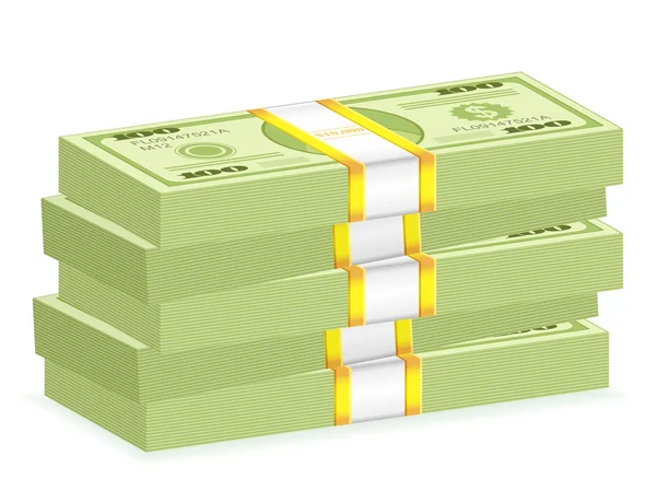Dollar wad pile — Image vectorielle
