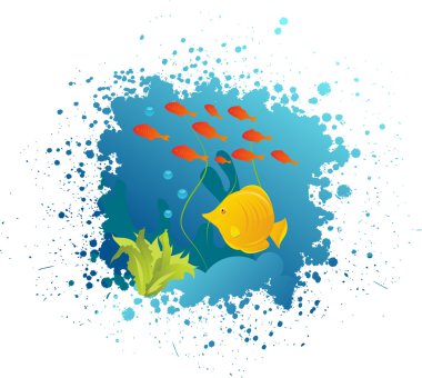 Grunge underwater background clipart