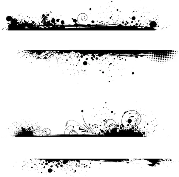 Grunge 花卉框架横幅 — 图库矢量图片