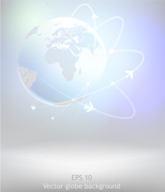 Light Earth globe background clipart