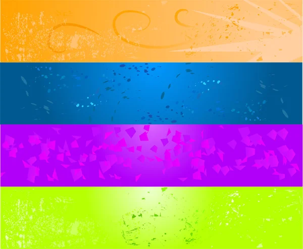 Bannière grunge quatre couleurs — Image vectorielle