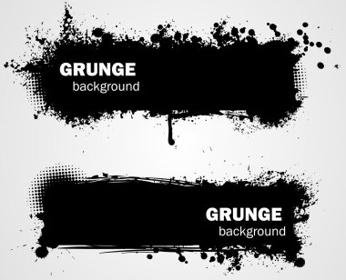 Grunge backgrounds in black color clipart