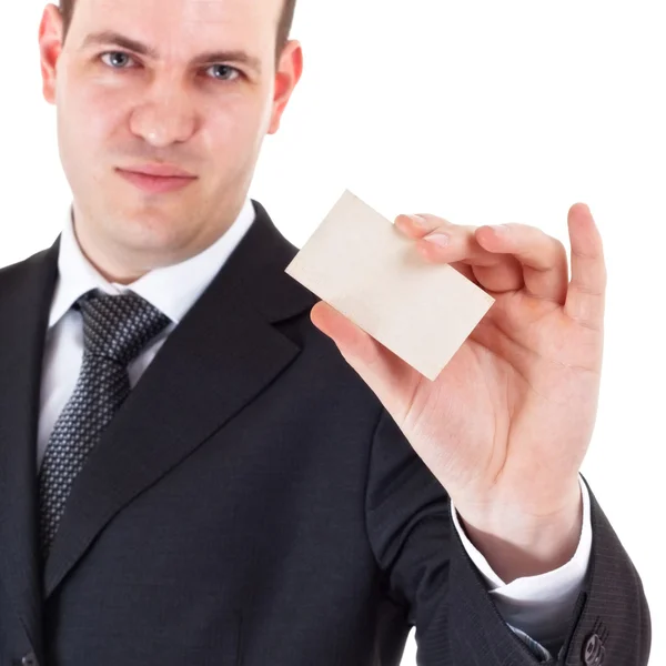 Businessman show blank card — Stock Photo, Image