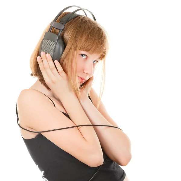 Girl in Headphones — Stock Photo, Image
