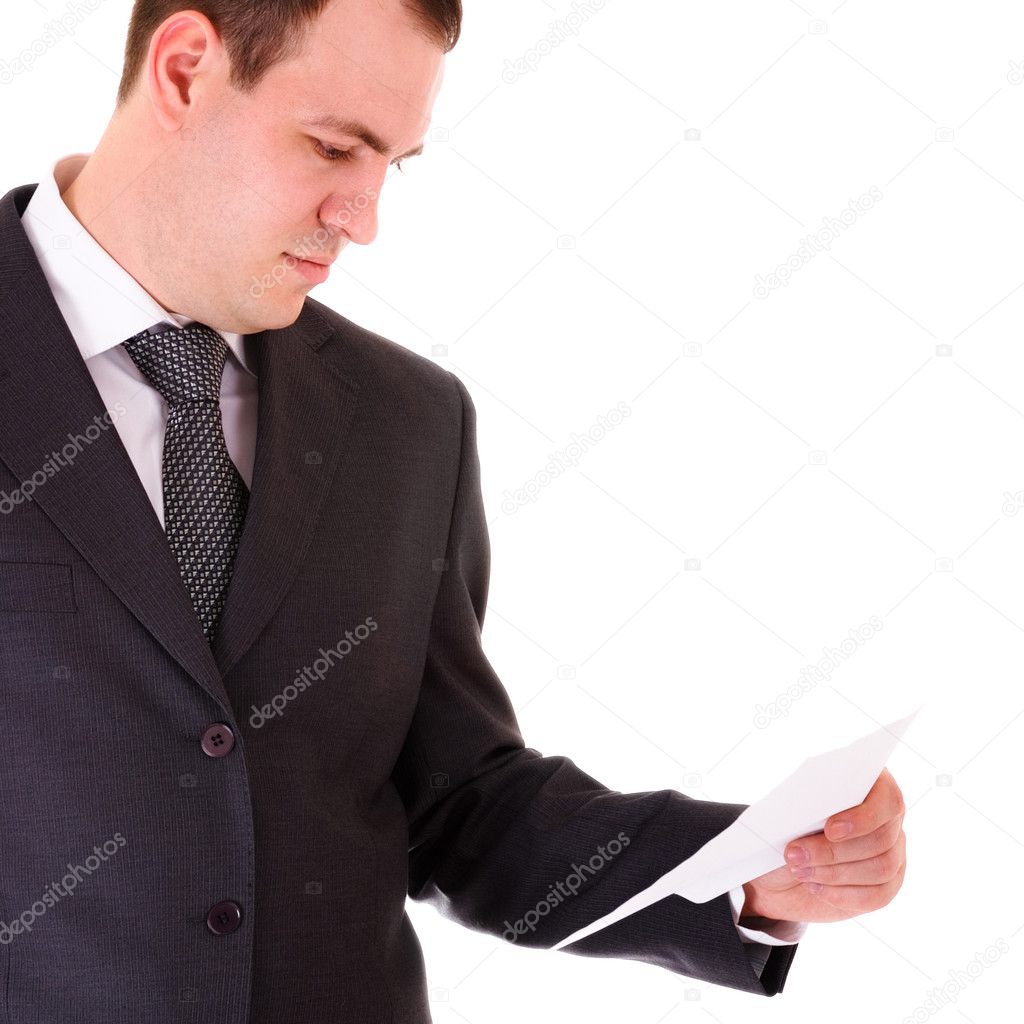 Businessman read paper