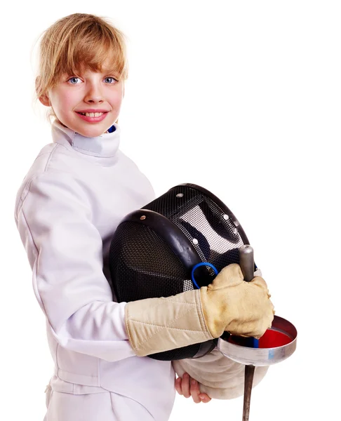 Ребенок в костюме фехтовальщика  . — стоковое фото