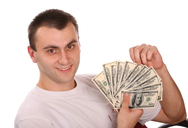 Młody człowiek z pieniędzy — Zdjęcie stockowe