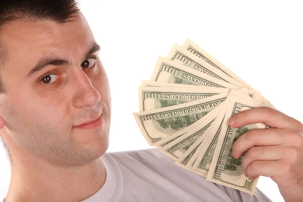 Fiatal férfi pénzt — Stock Fotó