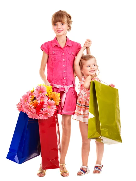 Bambini con shopping bag . — Foto Stock