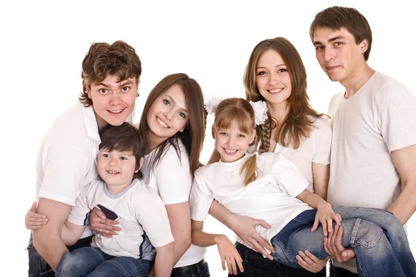 Ευτυχισμένη οικογένεια με παιδιά. Ομάδα — Φωτογραφία Αρχείου