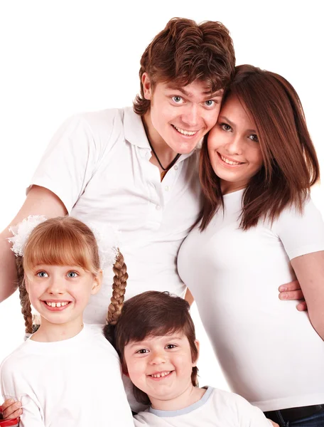 Lyckliga familjen mamma, pappa och barn. — Stockfoto