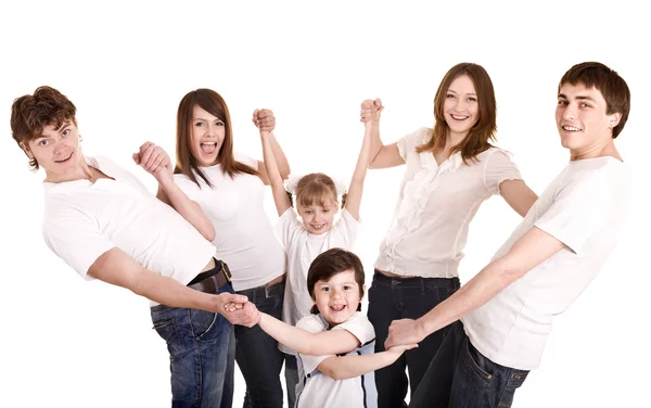 Szczęśliwa rodzina z Grupa dzieci. — Zdjęcie stockowe