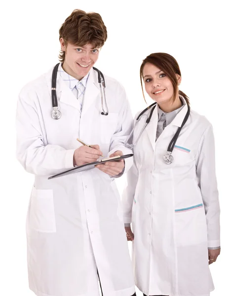 Grupo de médico e enfermeiro com pasta . — Fotografia de Stock