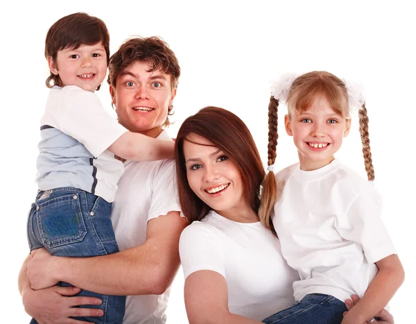 Feliz familia madre, padre e hijos . —  Fotos de Stock