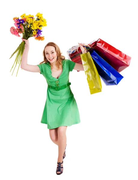 Giovane donna con shopping bag. — Foto Stock