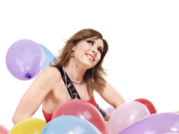 Schönes Mädchen mit Luftballon. — Stockfoto