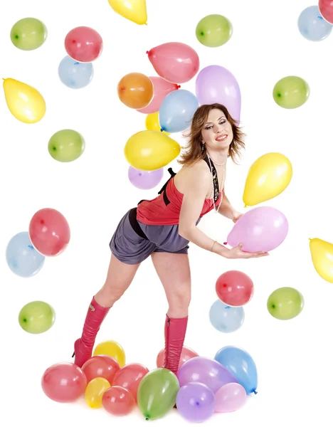 Vacker flicka med ballon. — Stockfoto