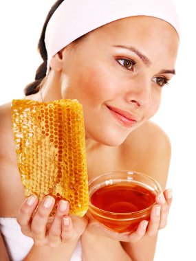 Natural homemade organic facial masks of honey. clipart