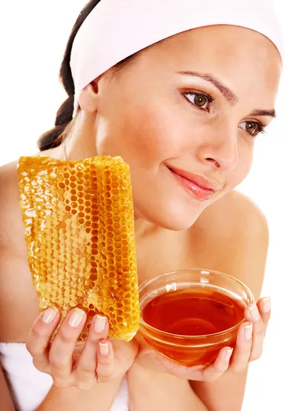 Maschere facciali biologiche naturali fatte in casa di miele . — Foto Stock