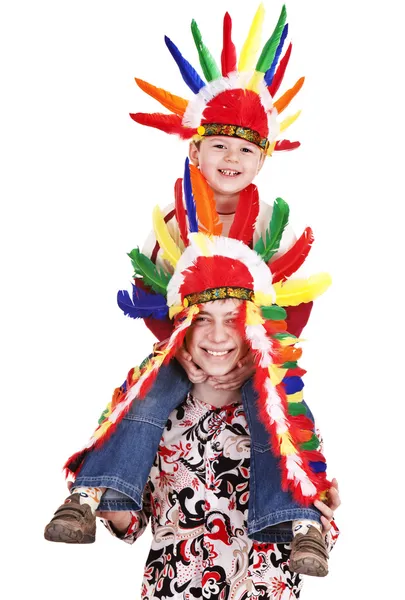 Group of children in indian costume. — Stock Photo, Image
