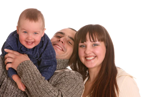 Šťastná rodina s malým chlapcem. — Stock fotografie